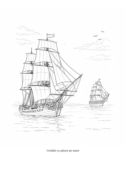 Corăbii cu pânze pe mare · desenul 8