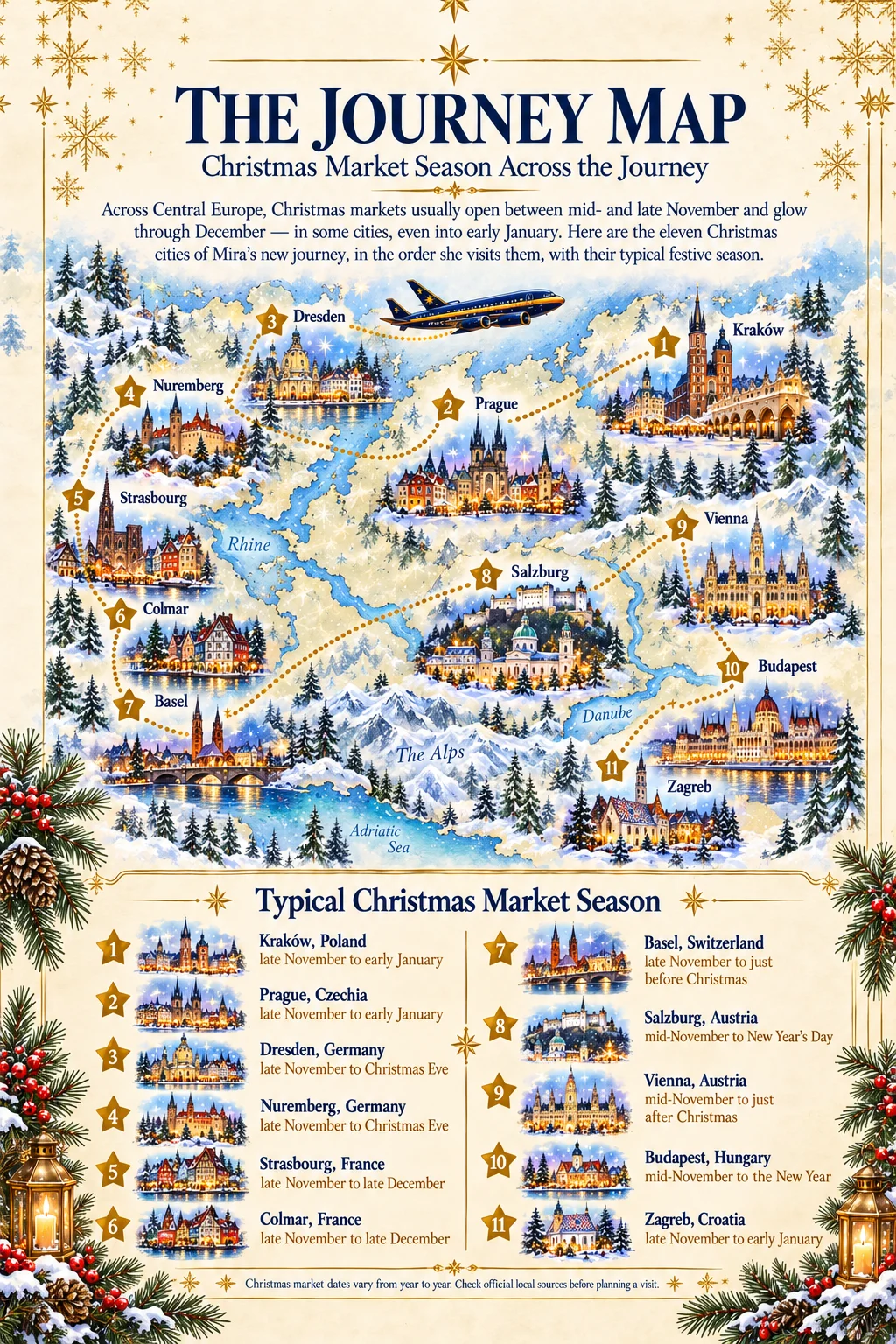 The Journey Map: the eleven Christmas cities of Central Europe